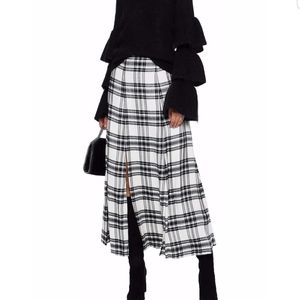 Alice + Olivia Athena Checkered Twill Maxi Skirt